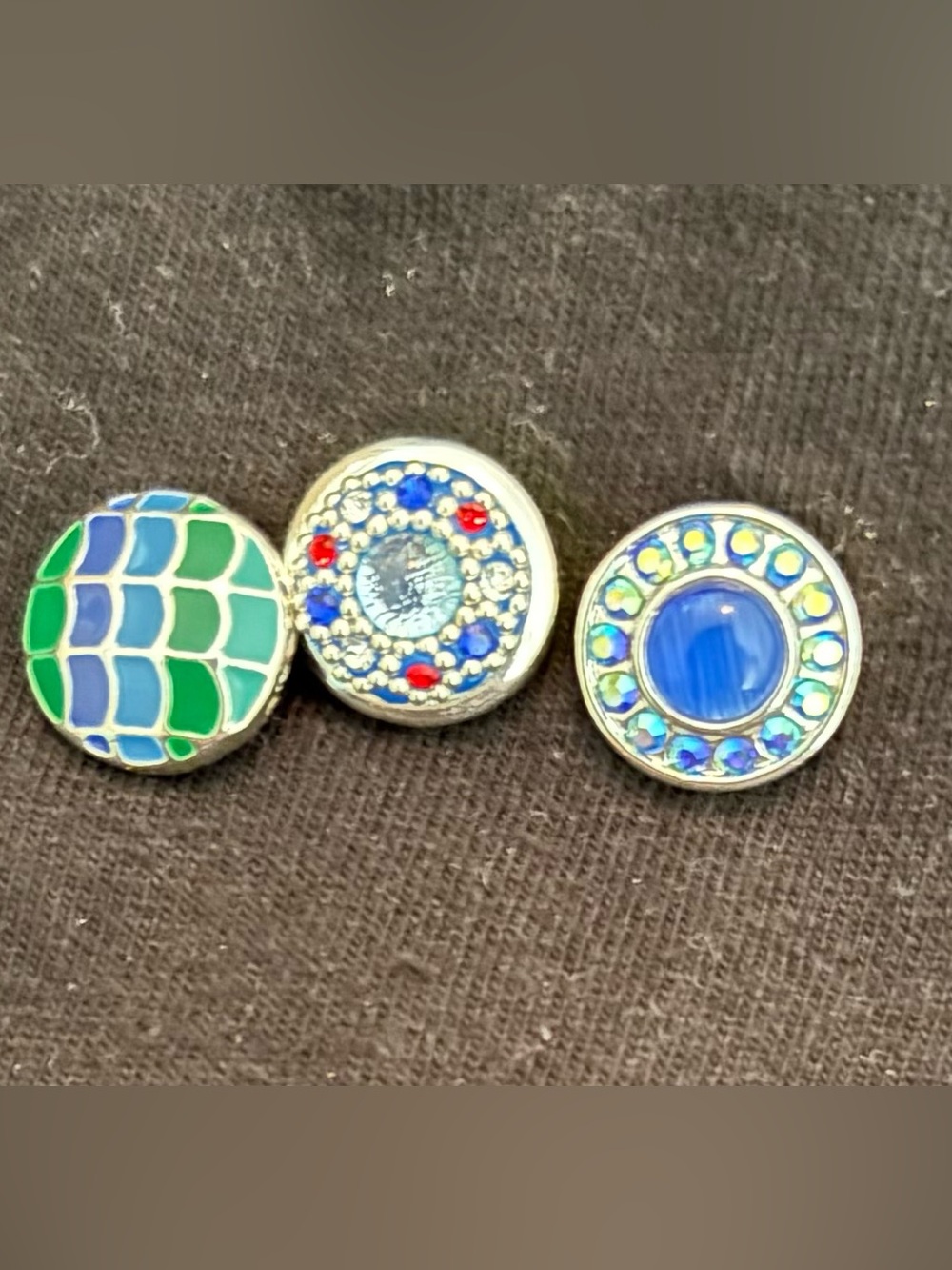 Interchangeable original dots Trio - Green & Blue Jewel Accents